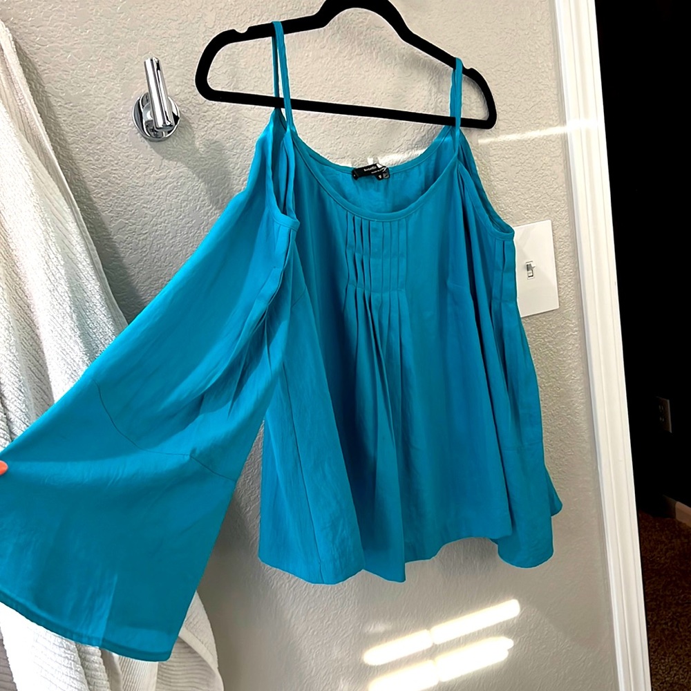 Nanette Shoulder Cutout Top | Color: Blue/ Teal | Size: 10